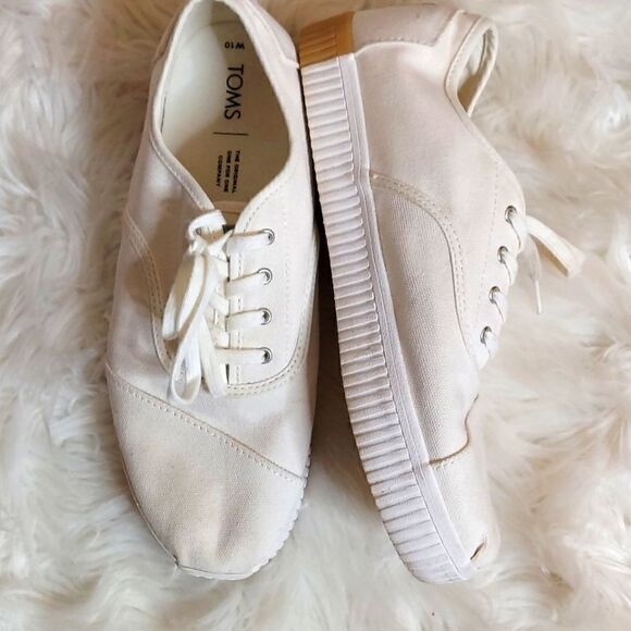 Toms womens white canvas shoes - Picture 1 of 9